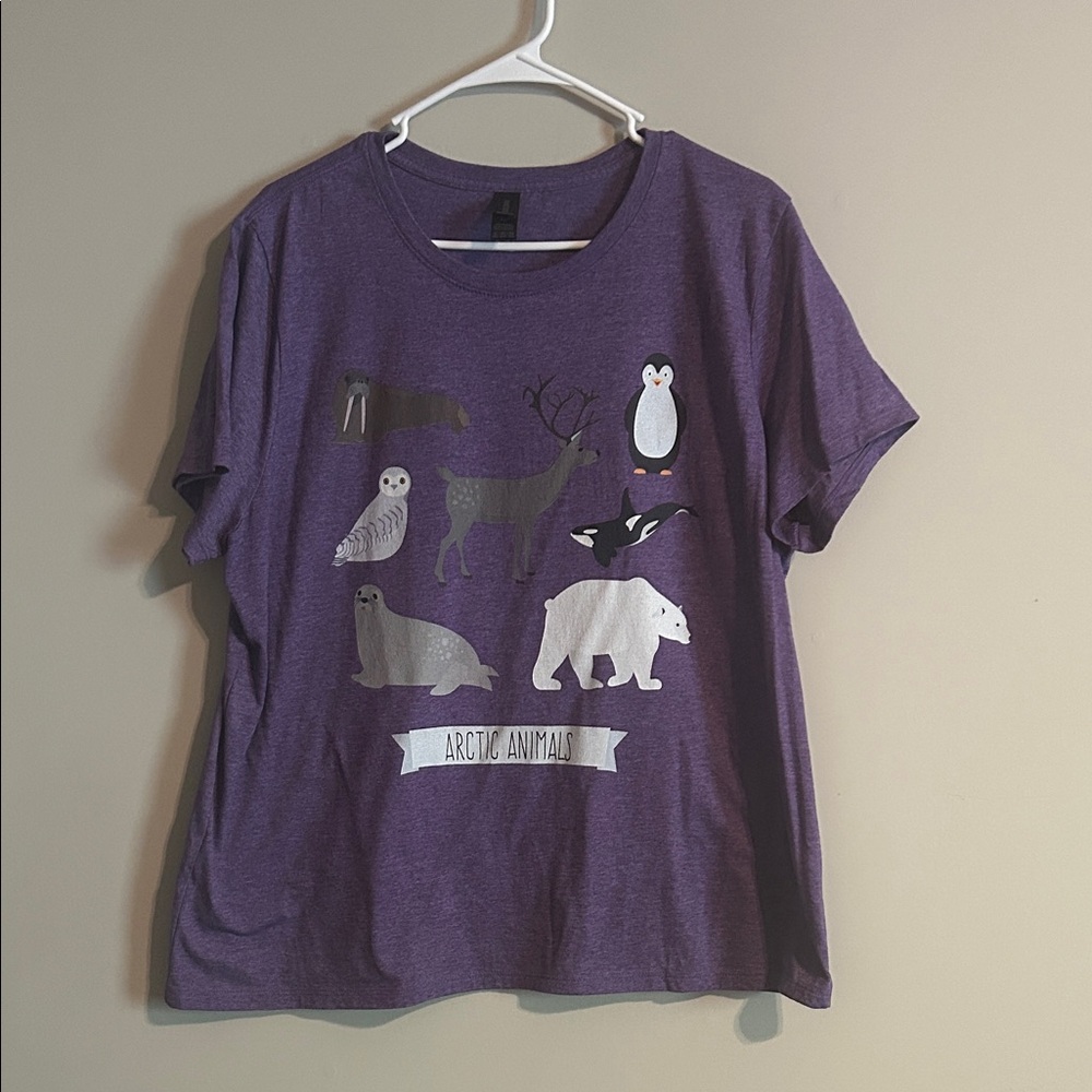 Gildan Purple Arctic Wildlife T-Shirt